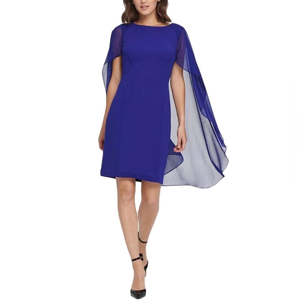 NWT DKNY Women’s Blue Cape Dress Size 12